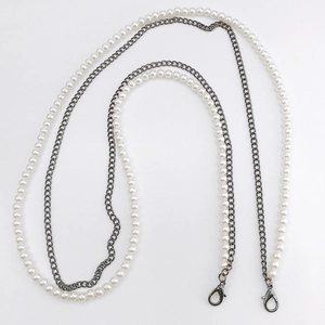Umhänge-Perlenkette mit metallischer Kette und Karabiner für Handys und Taschen