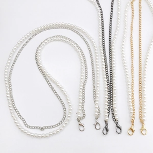 Elegantes Kunstperlen Metallkette Handy-Umhängeband Crossbody Taschengurt Ersatz Mit Hummerverschluss Luxus Handy-Zubehör Für Damen
