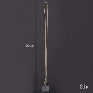 Luxury 65cm gold braided phone lanyard with sparkling rhinestones and metal ring