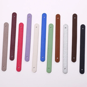 Set of 11 multi-colored lychee textured PU leather wrist straps with pre-drilled holes