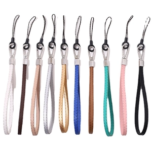Lot de 10 dragonnes de téléphone en cuir PU coloré avec coutures et fermoirs en alliage de zinc