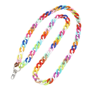Catena colorata in acrilico da 17 mm con chiusura a moschettone argento per telefoni