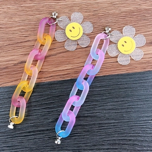 Gradient Acryl Blume Glückliches Gesicht Kette Für DIY Armband Schmuckzubehör Handyhülle Anhänger Zubehör Dekoration Damen