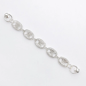 Chaîne en alliage argenté sertie de strass pour bijoux DIY et accessoires de mode