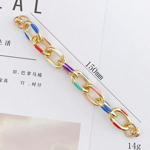 Bracciale a catena in metallo smaltato colorato 150mm maglia dorata per creazioni DIY