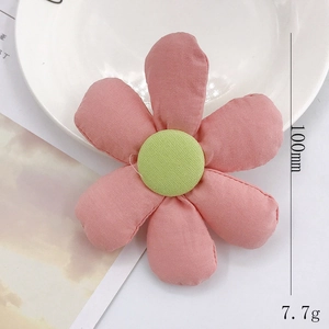 Handmade 100mm pink fabric sunflower DIY accessory for phone cases and hair clips
