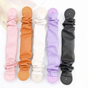 Five colors of pleated faux leather wrist straps for DIY phone cases and bag accessories