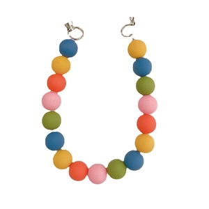 Colorful matte bead lanyard with silver metal spring clasps for phone case or bag accessory