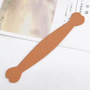 Braunes orangefarbenes Leder-Handgelenkband mit Rautenmuster für Taschen und Handys