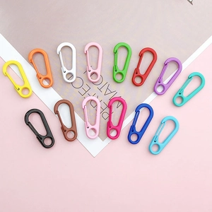 Colorful D-shaped spring lobster clasps for DIY jewelry making in thirteen assorted colors
