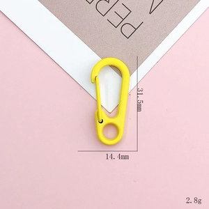 Yellow candy color lobster clasp keychain spring hook measures 31.5mm by 14.4mm