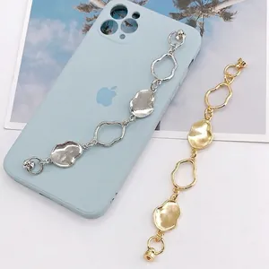 Modern Liquid Metal Style Irregular Chain For Phone Case Decoration Fashion Alloy Bracelet Gold Silver Magnetic Clasp Accessories