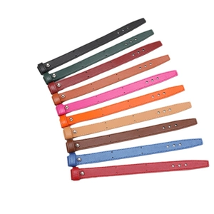 Litchi texture leather wrist straps in ten colors with silver metal rivets