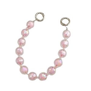 Chaîne de perles acryliques à facettes couleurs bonbon avec fermoirs métalliques ronds