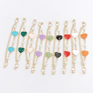 Colorful enamel heart and pearl magnetic charms for phone cases and DIY accessories