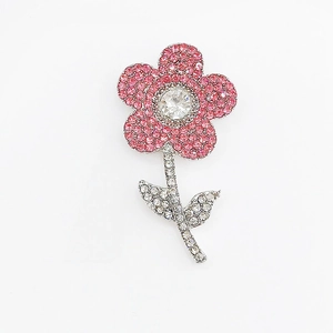 Glinsterende roze strass tulp bloem accessoire voor schoenen en doe-het-zelf decoratie