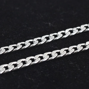 Collier chaîne gourmette en acier inoxydable argenté poli pour hommes et femmes