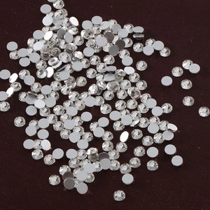Klare Flache Glas-Strasssteine Rund Facettiert Transparent Kristallsteine Für DIY Handwerk Nagelkunst Handyhülle Dekoration