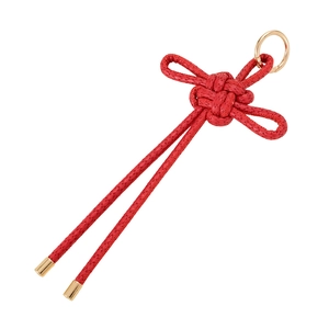 Pendentif nœud chinois rouge fait main avec fermoir doré pour sacs et porte-clés