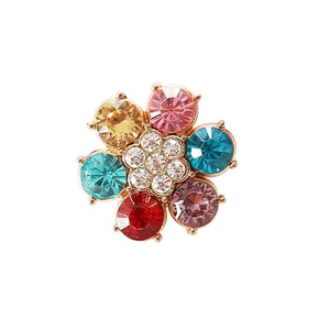 Colorful crystal six-petal flower pendant with gold plating for DIY jewelry making