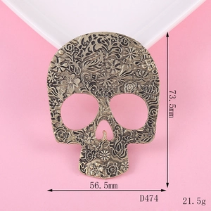 Detailansicht eines Vintage-Totenkopf-Anhängers mit 73,5 mm Höhe und 21,5 g Gewicht