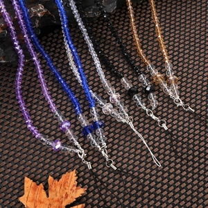 Colorful crystal beaded phone lanyards with metal lobster clasps and rock decor