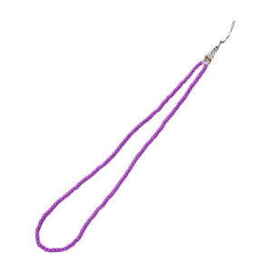 Handmade purple crystal beaded phone lanyard with universal lobster clasp and metal charms
