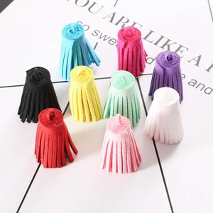 Colorful 3cm suede tassel pendants for DIY jewelry and keychain accessories set