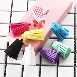 Mini Suede Tassel Charms With Alloy Cap For DIY Jewelry Making Keychain Phone Bag Pendant Handbag Decoration Accessories