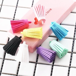 Colorful 3cm suede tassel pendants for DIY jewelry and keychain accessories set