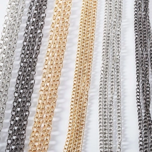 DIY metal chain in gold, silver, and rose gold finishes for jewelry making and bag accessories