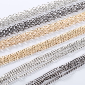 DIY dense metal jewelry chains in gold, silver, and rose gold finishes for accessories