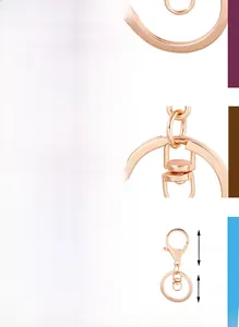 Détails du fermoir homard or rose 34mm et anneau 30mm pour accessoires de sac