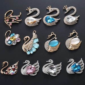 Luxuriöse Legierung Kristall Strass Schwan DIY Charms Für Handyhülle Dekoration Schuhanhänger Schmuckherstellung Zubehör Für Damen
