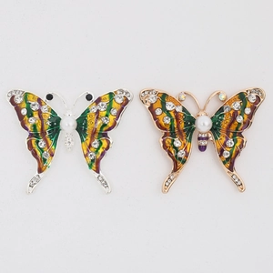 Accessorio Farfalla in Smalto Colorato Lega Strass Perla Artificial Spilla DIY Pendente Materiale Per Gioielli Fai Da Te Donna Artigianato