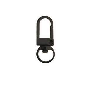 Mousqueton pivotant en métal noir mat pour porte-clés DIY et accessoires de bagagerie