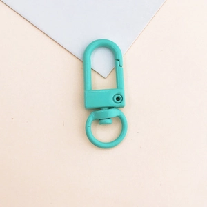 Mint green matte lacquer metal swivel lobster clasp for DIY keychains and bag accessories