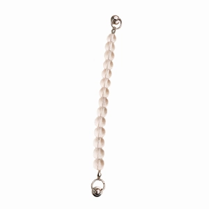 DIY beaded crystal bracelet for phone case with translucent beads and silver screw buckles