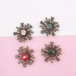 Vintage snowflake alloy jewelry accessories with colorful gemstones and rhinestones