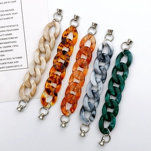 Handgelenkschlaufen aus Acryl mit Marmor- und Schildpattmuster und silbernen Ringen