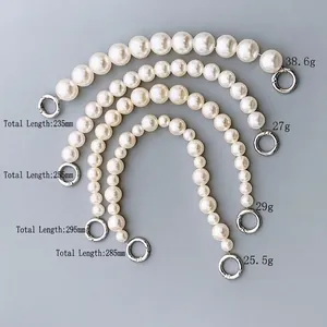 DIY pearl hand strap for phone cases featuring four variants of round cream white beads