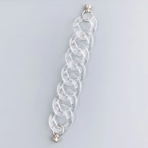 Transparent acrylic chain link accessory with metal screw clasp for DIY jewelry and phone cases