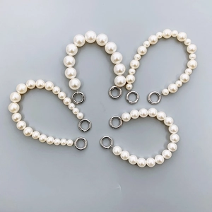 Elegant Faux Artificial Pearl Bag Chain Handle Replacement Strap For Women Beaded Handbag Accessory With Metal Spring Rings DIY Phone Lanyard