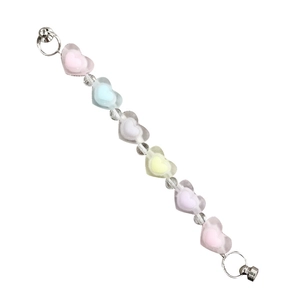 Colorful matte heart-shaped acrylic bead chain with magnetic clasp for phone or bags