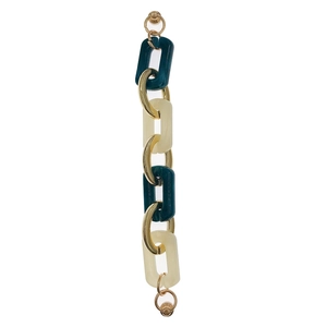 Acrylic rectangle chain link bracelet with gold metal rings for DIY phone case decor