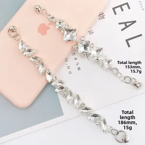 Cadena de cristal marquesina para fundas de móvil DIY y joyería con base metálica