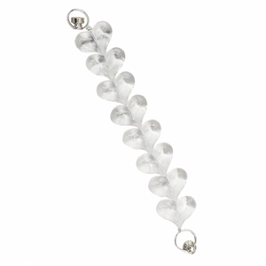 Chaîne de perles en cœur acrylique transparent avec fermoirs métalliques pour coque DIY