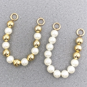 Elegant Imitation Artificial Pearl Gold Bead Phone Strap Bag Chain With Spring Ring For Women DIY Handmade Hanging Accessory Jewelry