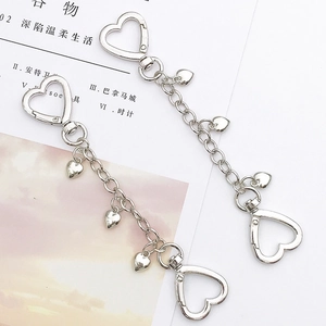Diy Heart Shape Metal Buckle Chain Alloy Decorative Accessories For Phone Case Bag Keychain Silver Fashion Jewelry Parts