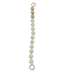 Elegant 18mm pearl and gold bead hand chain with gold spring ring clasps for DIY accessories